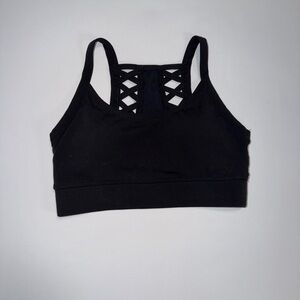 Til You Collapse Black Crisscross Back Sports Bra